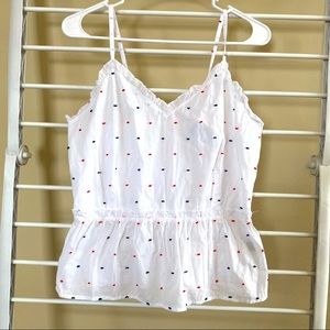 NWT Red White + Blue Peplum Tank